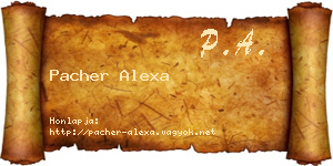 Pacher Alexa névjegykártya